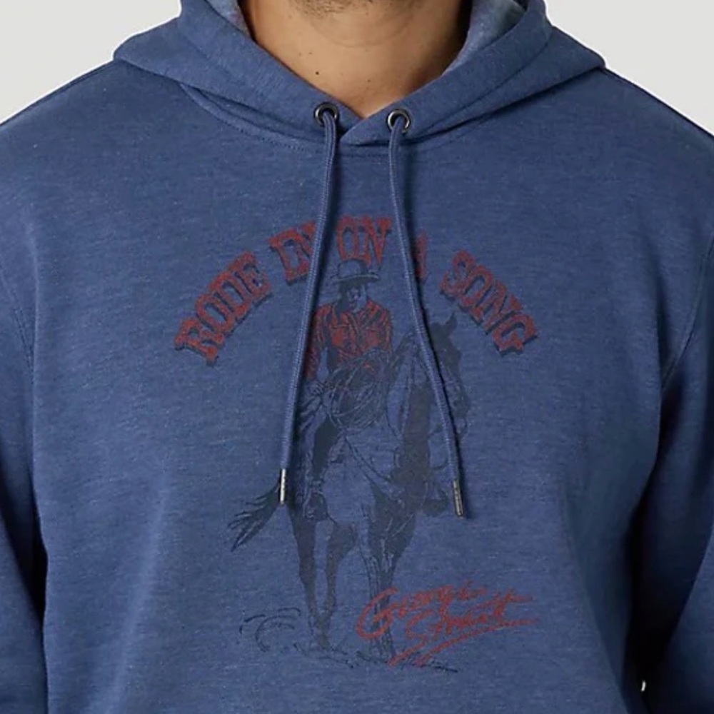 Wrangler x George Strait Rode In On A Song Cowboy Horse Hoodie Size XL
